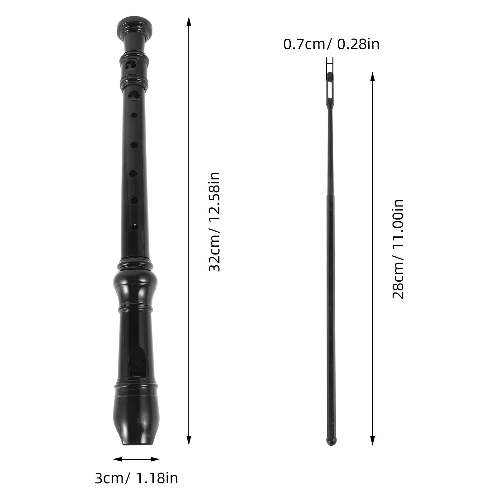 8 Hole Black Transparent ABS R - Soprano Recorder Plastic ulasan dan harga