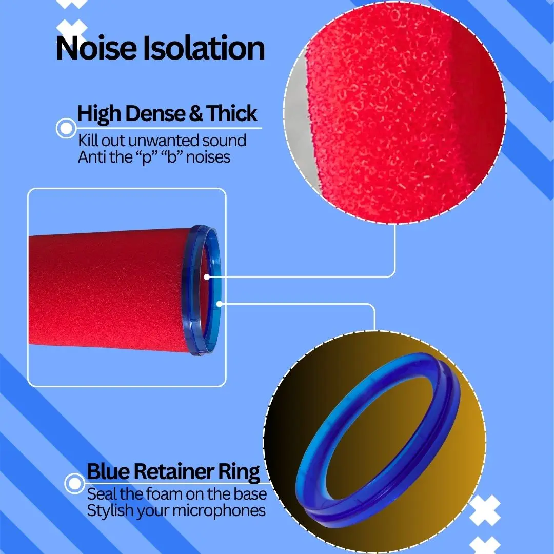 Red Soundproof Foam Mic Cover  - Shure Mic Mv7 ulasan dan harga