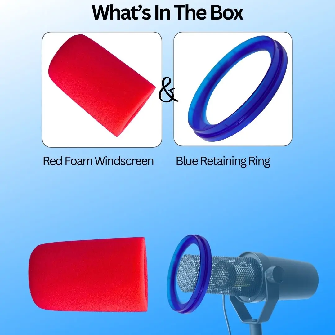 Red Soundproof Foam Mic Cover  - Shure Mic Mv7 ulasan dan harga