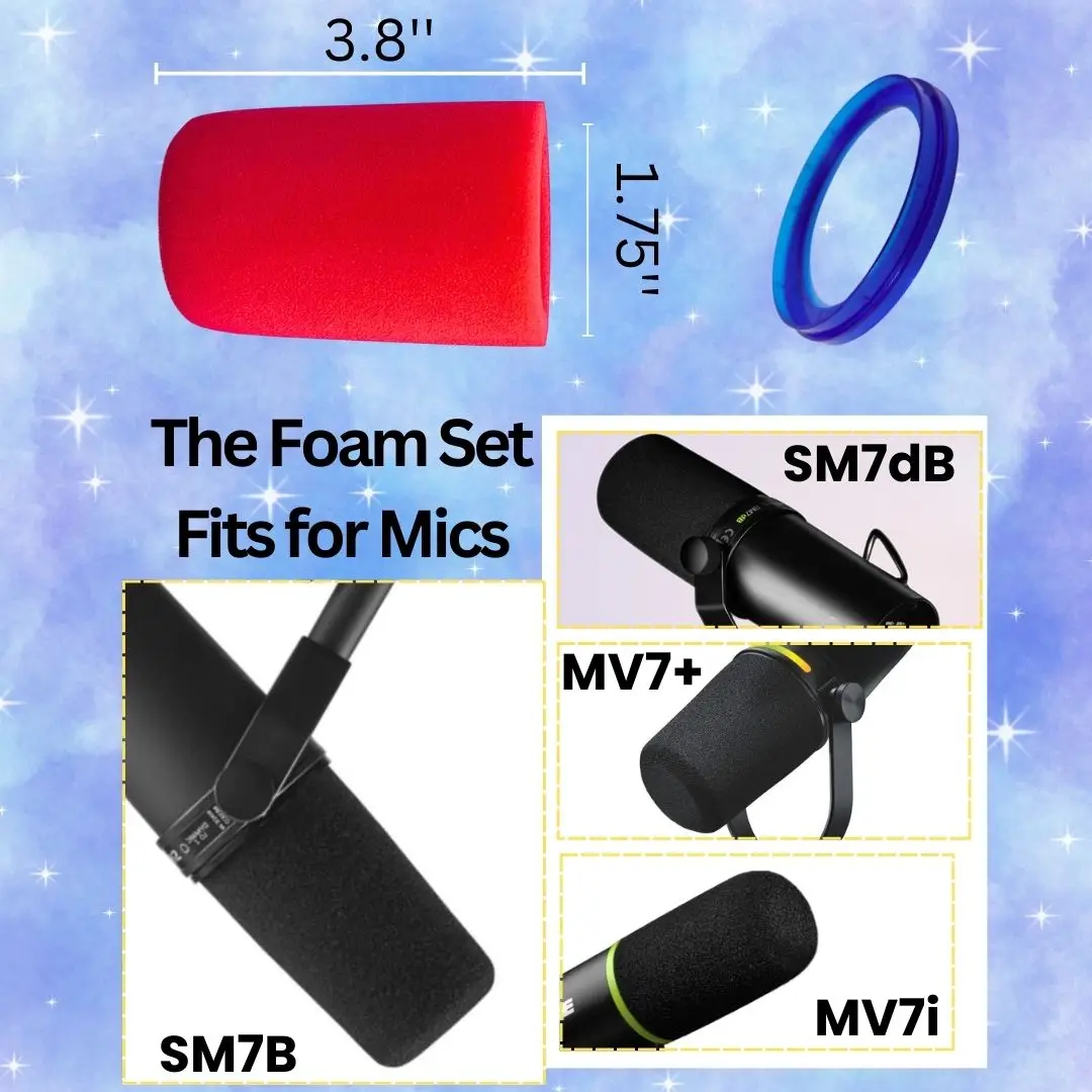 Red Soundproof Foam Mic Cover  - Shure Mic Mv7 ulasan dan harga