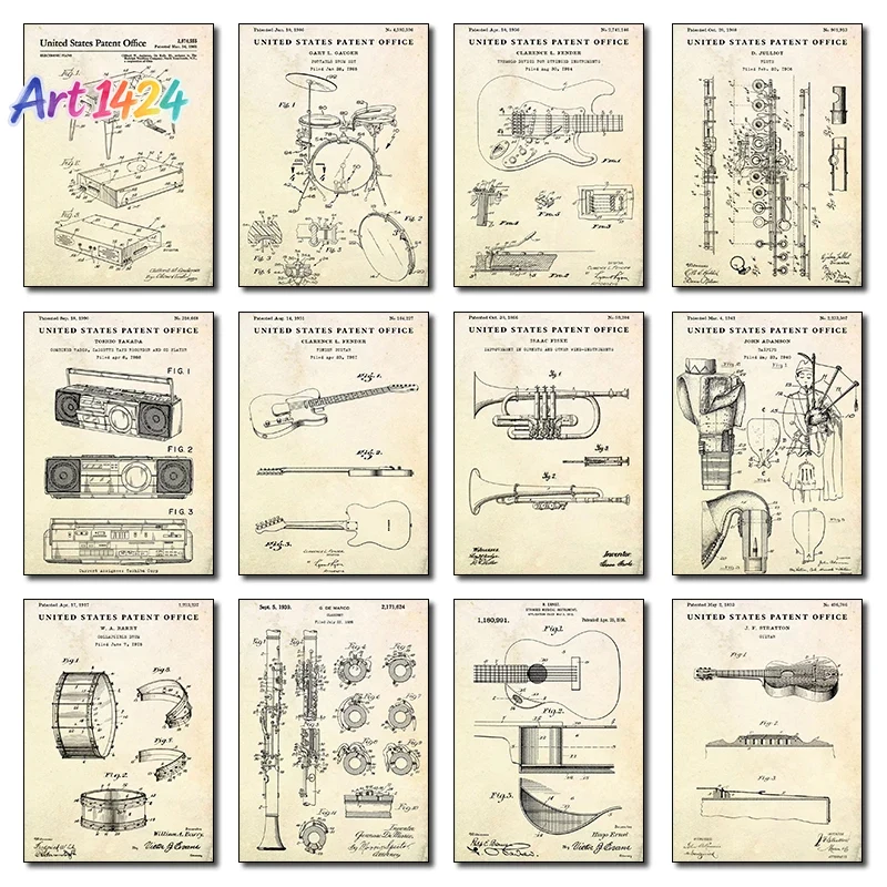 Patent Vintage Musical Instrum - Picture Of Musical Instrument ulasan dan harga